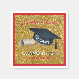 Glitz! Fun, Custom Graduation Paper Napkin Serviette