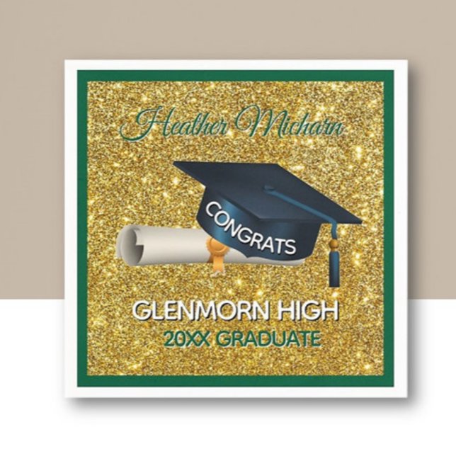 Glitz! Fun, Custom Graduation Paper Napkin Serviette (Von Creator hochgeladen)