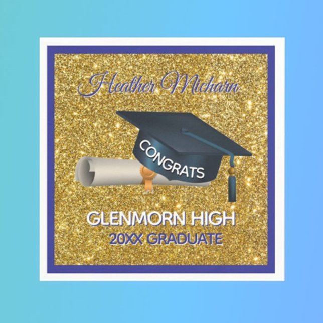 Glitz! Fun, Custom Graduation Paper Napkin Serviette (Von Creator hochgeladen)