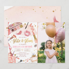 Glitz Glam Glamour Party Wellness-Center Girl Make Einladung