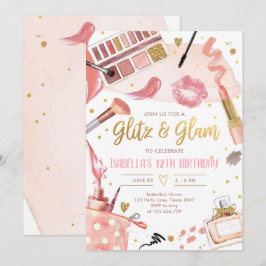 Glitz Glam Glamour Wellness-Center Party Girl Make Einladung