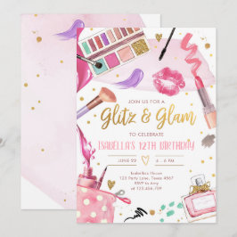 Glitz Glam Glamour Wellness-Center Party Girl Make Einladung