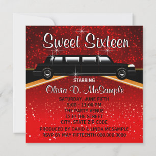 Glitz Glamor Red Carpet Movie Star Invitations