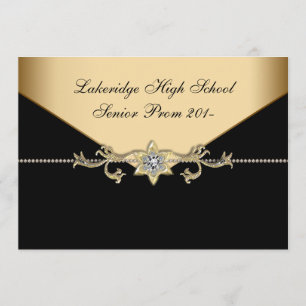 Glitz Glamour Black Krawatte Prom Einladung