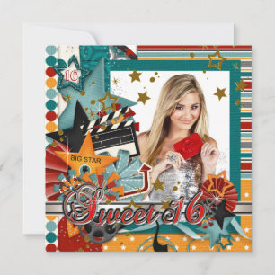 Glitz Glamour Movie Star Sweet 16 Einladungen