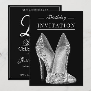 Glitz & Glamour Silberhochzeit 25. Geburtstag Einladung