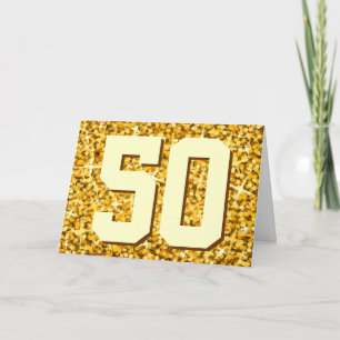 Glitz "Gold" '50' 'Happy Anniversary' Karte