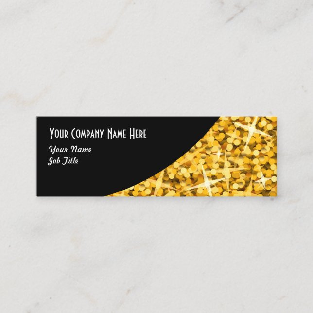 Glitz "Gold" Black Curve Visitenkarte dünn (Vorderseite)