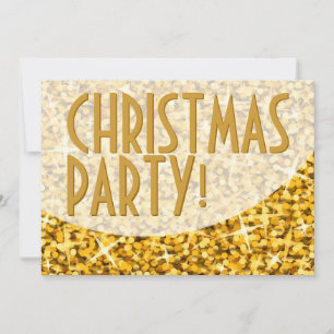 Glitz "Gold" courbe "Christmas Party" invitation