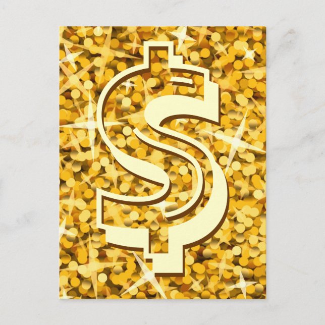 Glitz "Gold" Dollar Postkarte (Vorderseite)