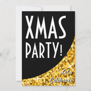 Glitz "Gold" schwarze Kurve Xmas Party! Einladung