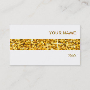 Glitz "Gold" Strip Visitenkarte weiß