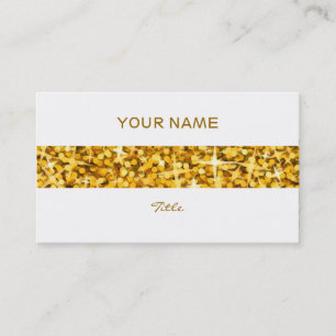 Glitz "Gold" Strip Visitenkarte weiß Rückseite
