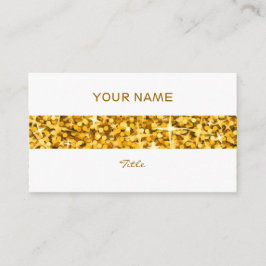 Glitz "Gold" Strip Visitenkarte weiß Rückseite