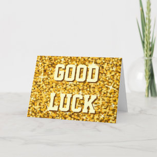 Glitz "Gold" 'Viel Glück'-Karte Karte
