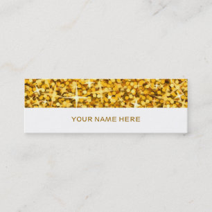 Glitz "Gold" Visitenkartenleuchte weiß Mini Visitenkarte