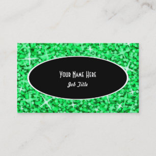 Glitz Green Black Oval Visitenkartenvorlage Visitenkarte
