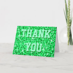 Glitz Green Dankeschön 'Your Text'-Grüße-Karte Dankeskarte