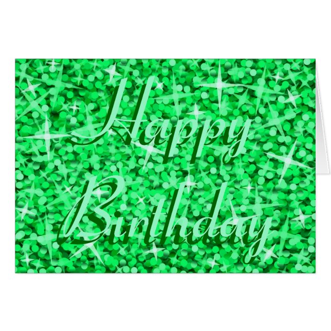Glitz Green 'Happy Birthday' Lesebribüne (Vorderseite (Horizontal))