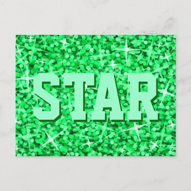 Glitz Green 'STAR' Postkarte (Vorderseite)