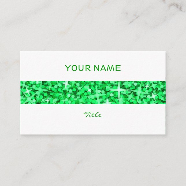 Glitz Green Stripe Visitenkarte weiß hinten (Vorderseite)