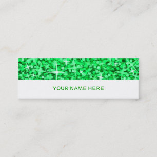 Glitz Green Visitenkarten in weißer Farbe Mini Visitenkarte
