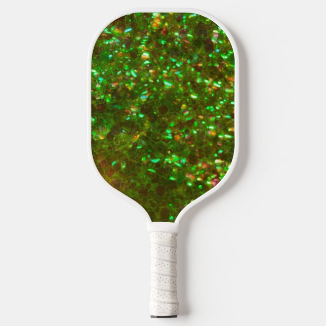 Glitz grüne Glam Glitzer Paddel Paddeln! Pickleball Schläger (Vorderseite)