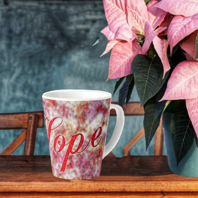 Glitz in Peppermint Latte Tasse (Hope for a Happy Christmas, displayed in the delicious colors of peppermint!)