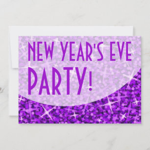Glitz Lila Kurve Silvester Party Einladung