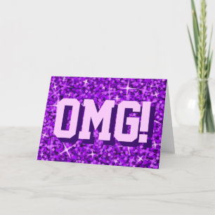 Glitz Lila "OMG!" "Happy Birthday"-Karte Karte