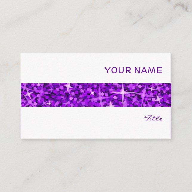 Glitz Lila Strip Visitenkarte weiß (Vorderseite)