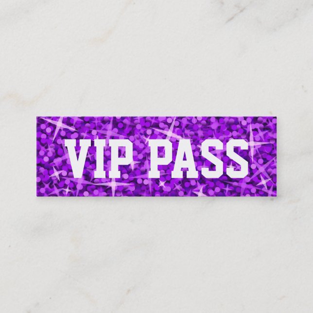 Glitz lila "VIP-DURCHLAUF" Geschäftskarte dünn Mini Visitenkarte (Vorderseite)