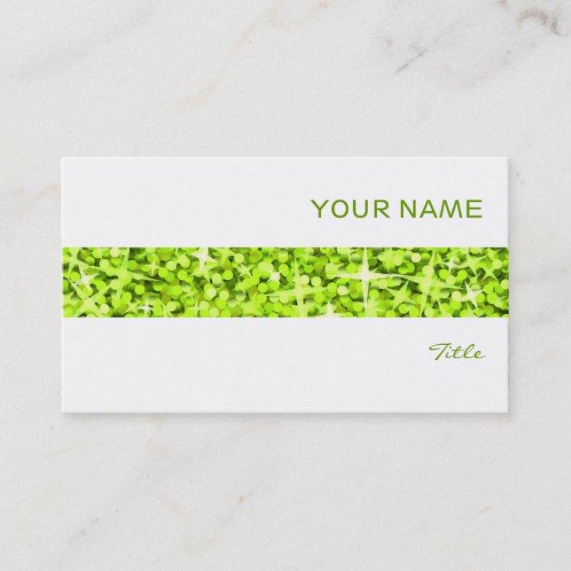Glitz Lime rayure carte de visite blanc (Devant)