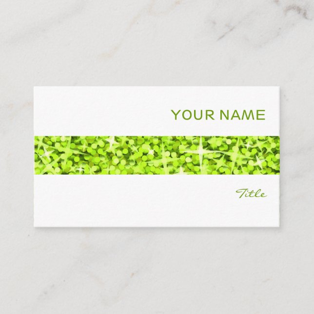 Glitz Lime rayure carte de visite blanc (Devant)