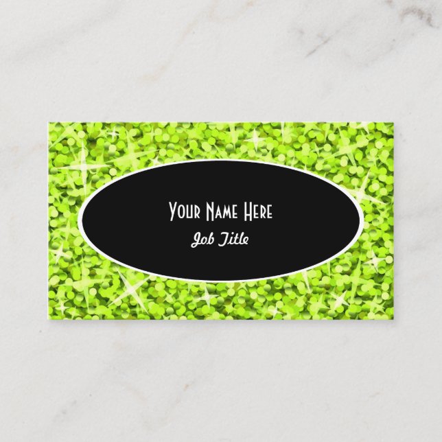 Glitz Limon Black Oval Visitenkartenvorlage Visitenkarte (Vorderseite)