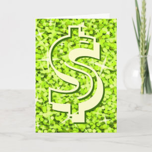 Glitz Limon dollar "$" "Your Text" Grüße karte