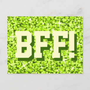 Glitz Limone "BESTE FREUNDIN" Postkarte