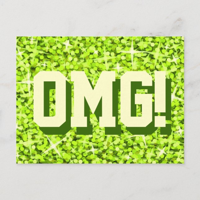 Glitz Limone Postkarte 'OMG' (Vorderseite)