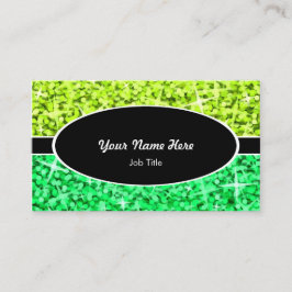 Glitz Mix Lime Green Black Oval Visitenkarte