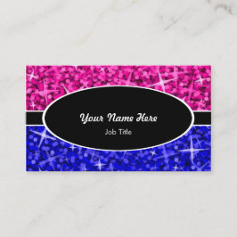 Glitz Mix Pink Blue Black Oval Visitenkarte
