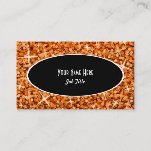 Glitz Orange Black Oval Visitenkartenvorlage Visitenkarte