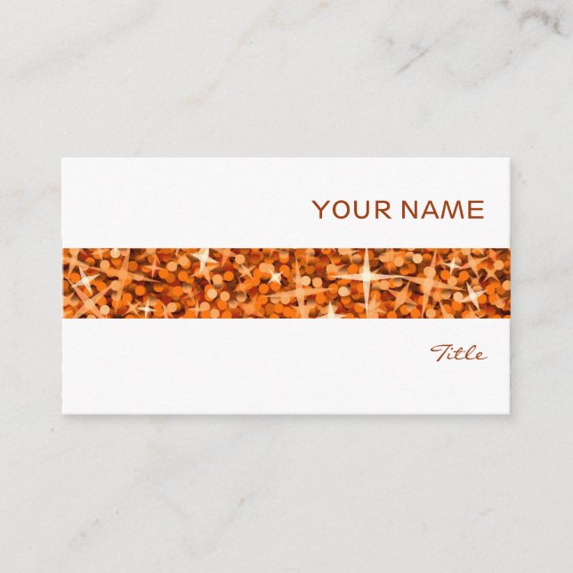 Glitz Orange Stripe Visitenkarte weiß (Vorderseite)