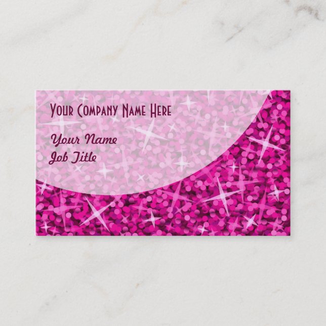 Glitz Pink Curve Visitenkartenvorlage Visitenkarte (Vorderseite)