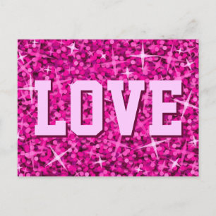 Glitz Pink 'LIEBE' Postkarte