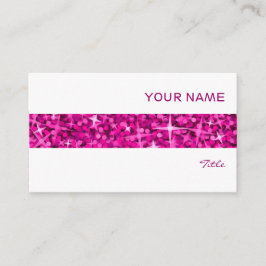 Glitz Pink Strip Visitenkarte weiß