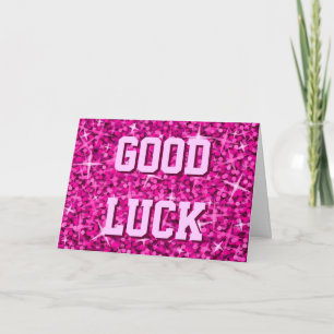 Glitz Pink 'Viel Glück' 'Ihr Text'-Karte Karte