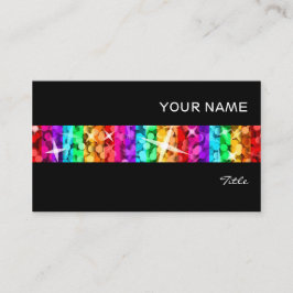 Glitz Rainbow Strip Visitenkarte schwarz