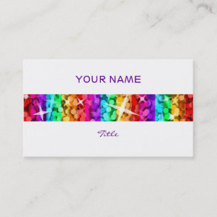 Glitz Rainbow Strip Visitenkarte weiß Rückseite