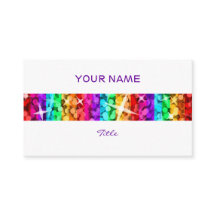 Glitz Rainbow Strip Visitenkarte weiß Rückseite