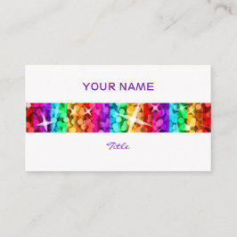 Glitz Rainbow Strip Visitenkarte weiß Rückseite